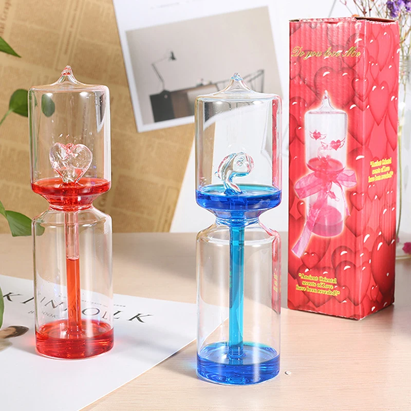 Love Meter Hand Boiler Thermometer Spiral Glass Educational Toys Science Energy Museum Toy Valentine's Day Gifts