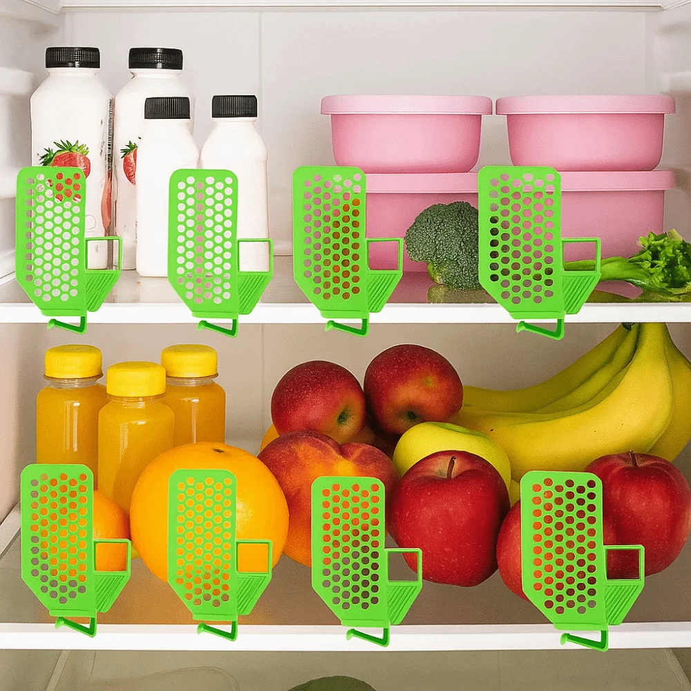 Separadores de plástico para congelador, organizador de cajones de almacenamiento para nevera ajustable a presión, Clip divisor para refrigerador, 6 uds.