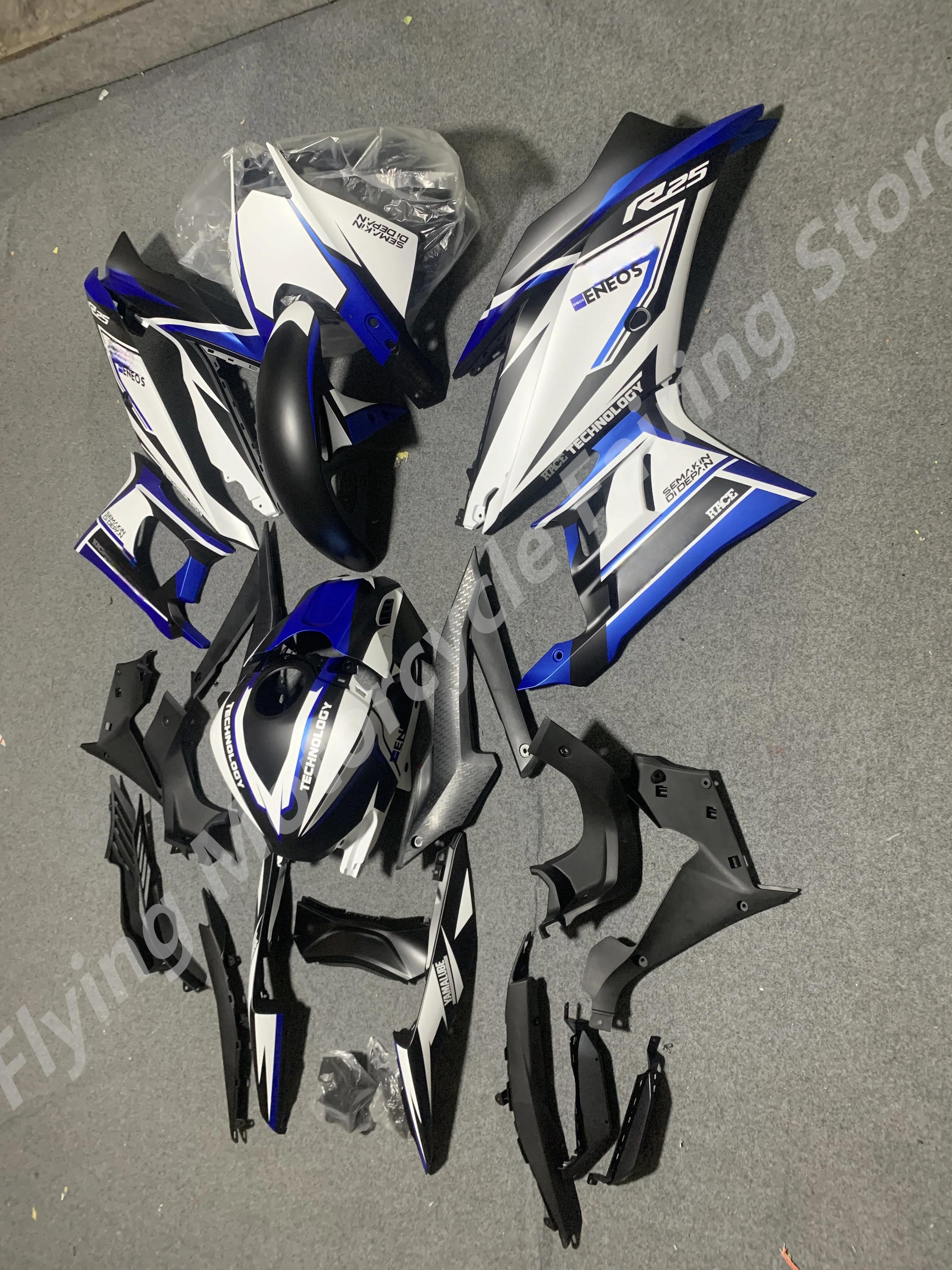 Motorcycle ABS Plastic Body Injection Bodywork  Fairing Kit blue white For YAMAHA YZFR3 YZFR25 R25 R3 2019 2020 2021 2022 2023