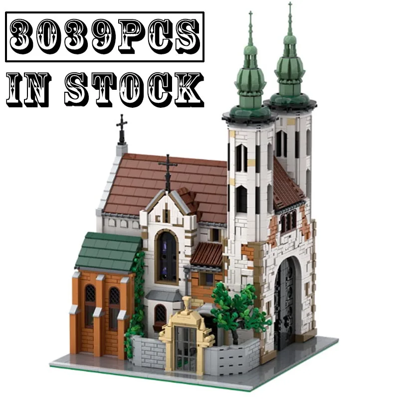 

New MOC-124447 Andrew's Church City Street View Modular Building Blocks Bricks Model Education Toy Kids Birthday Christmas Gift