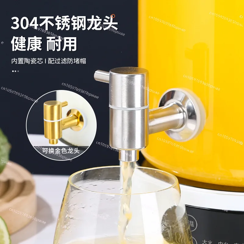 Hotel Buffet Milk Juice Commercial Heat-resistant Glass Jar with Faucet Electric Heating and Thermal Insulation Beverage Machine