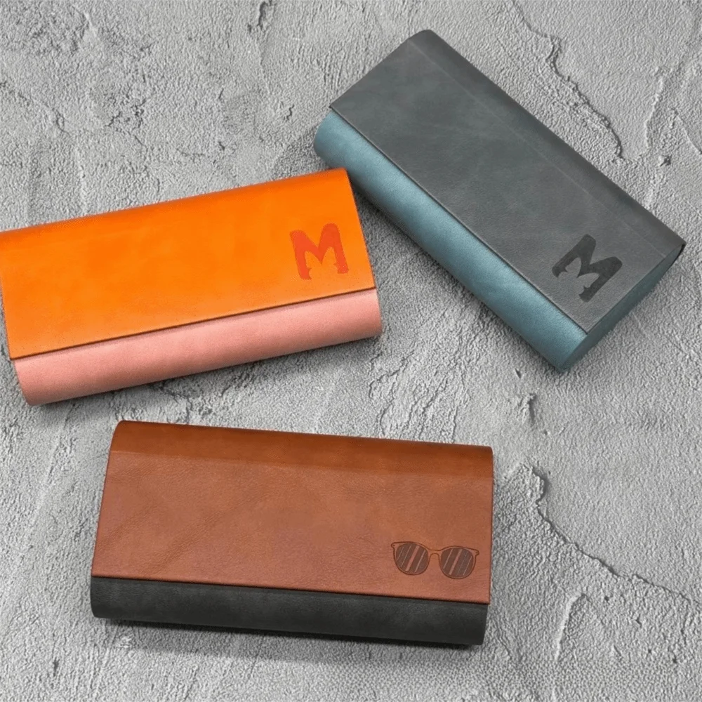 

Fashion PU Leather Sunglasses Storage Box Random Color Rectangle Eyewear Case Glasses Case Men and Women