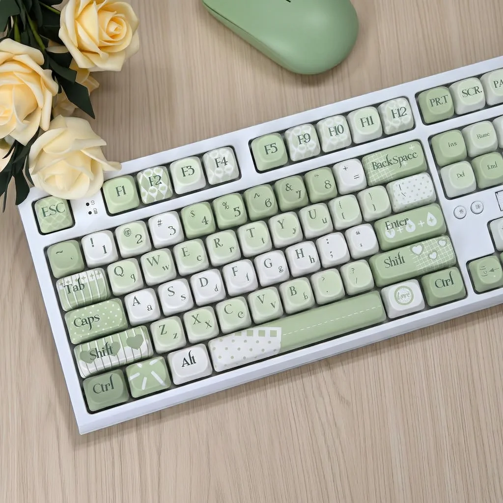 87 Keys 3‑Mode Mechanical Keyboard Bluetooth 2.4G Wired RGB Backlit Custom Keyboard With Green PBT Keycaps For Gaming Office