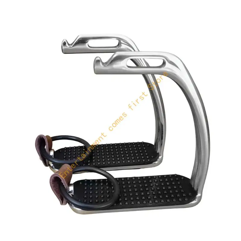 Horse Stirrups Pair with Textured Foot Pads for Mounted Practice 55KD