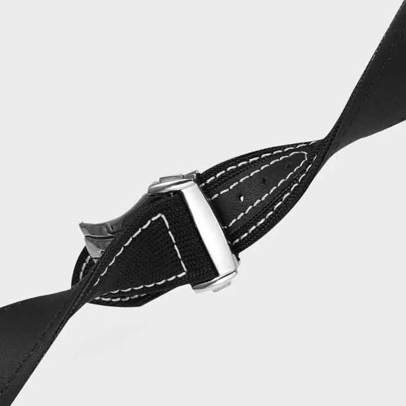 Correa de reloj para Omega Speedmaster Snoopy 310, correa de reloj inferior de piel de vaca de lona, nueva correa de reloj de nailon Seahorse AT150 de 19mm y 20mm