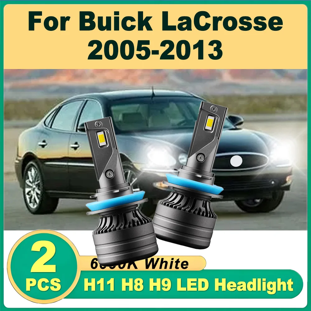 

2X Super Bright 20000LM H11 H8 H9 LED Headlight 6000K White 120W 3570 CSP Chips Car Front Headlamps For Buick LaCrosse 2005-2013