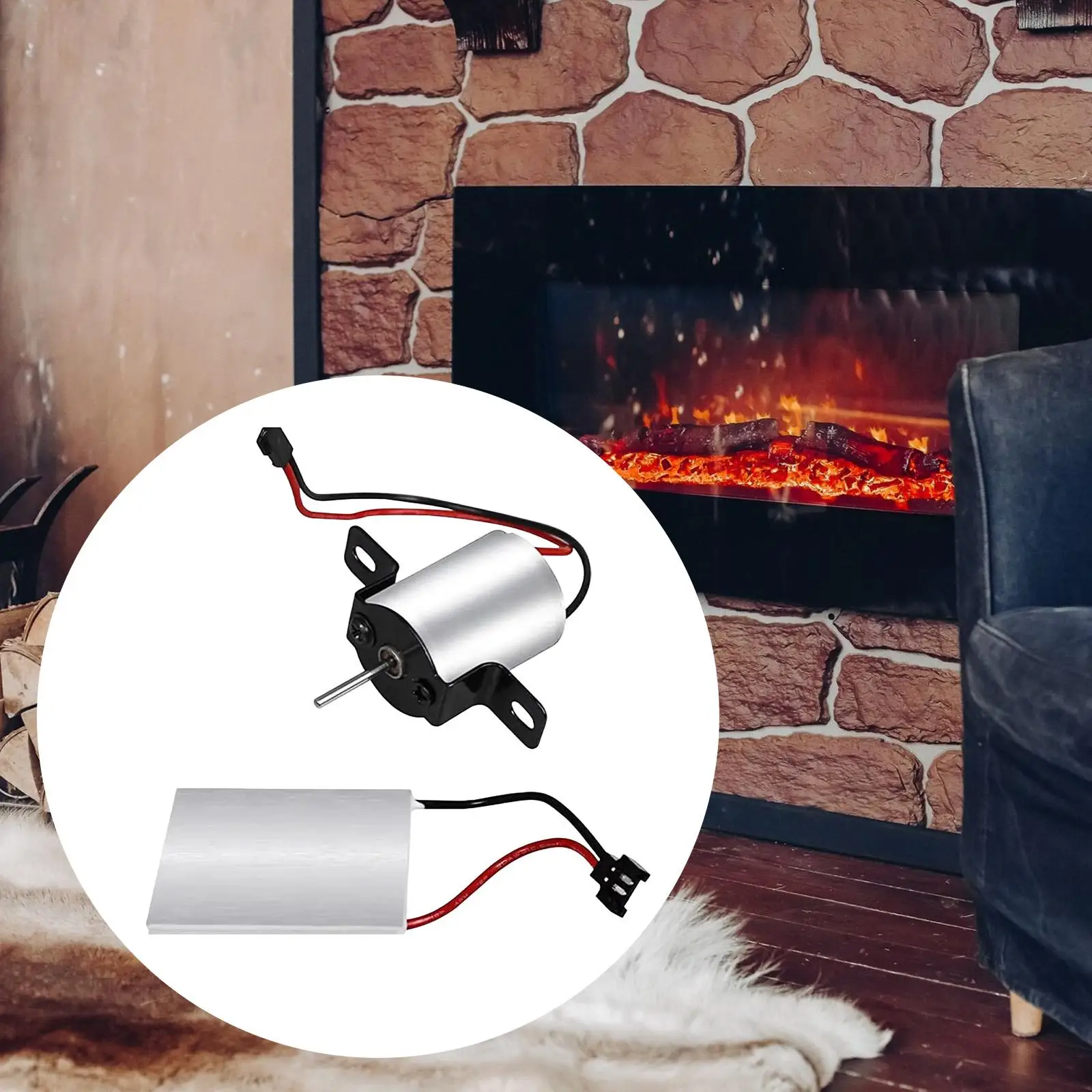 Fireplace Fan Motor Upgrade Power Generation Sheet Kit Efficient Heat Distribution Replacement for Wood Stove Fireplace Repair