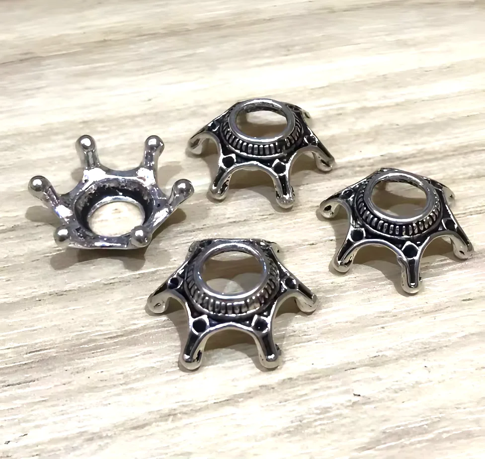 

20pcs 17mm Alloy metal tibetan silver big hole bead cap HWEF1987