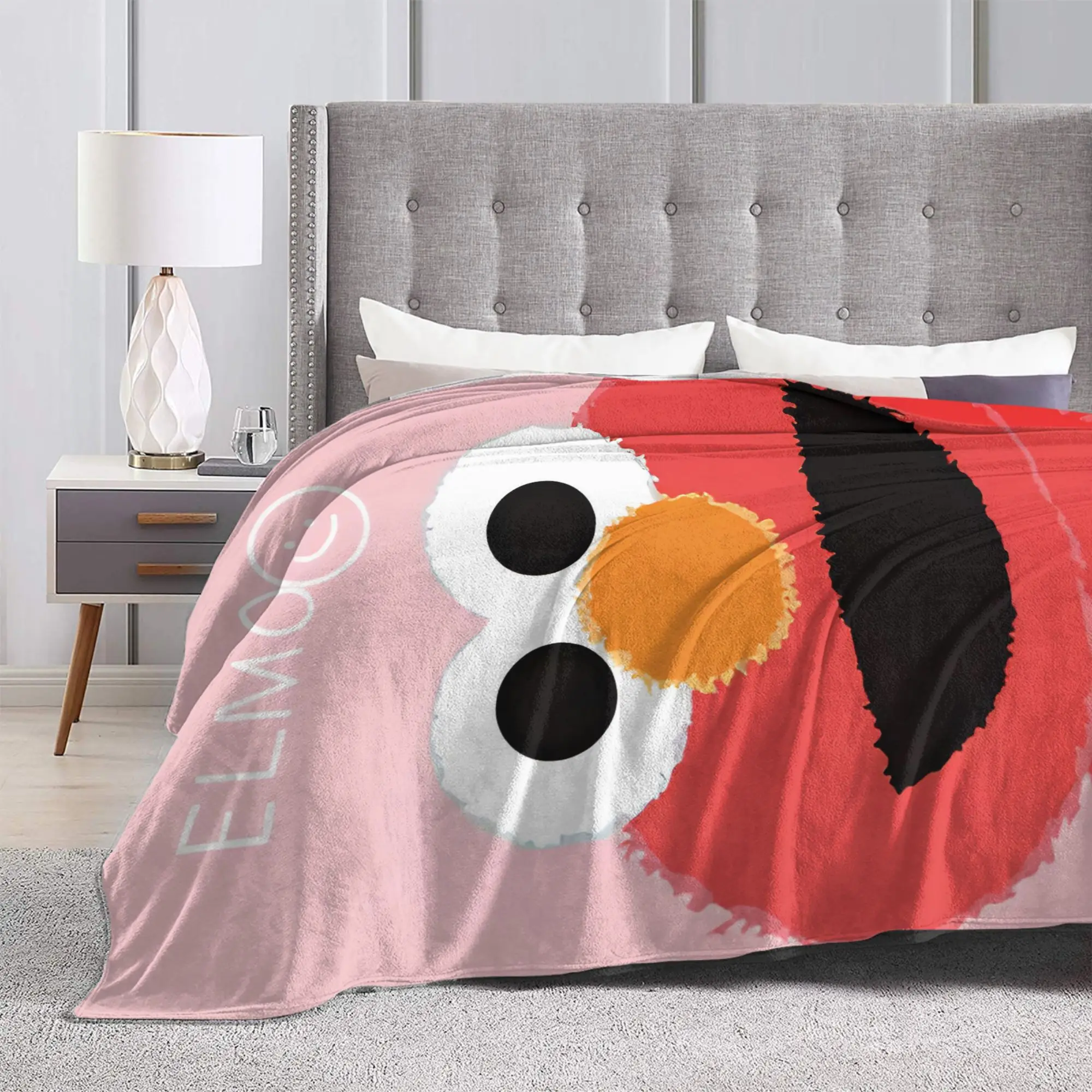 Sesame Street Cartoon Blanket Elmo Lovely Flannel Funny Breathable Throw Blankets for Bedding Lounge Textile Decor