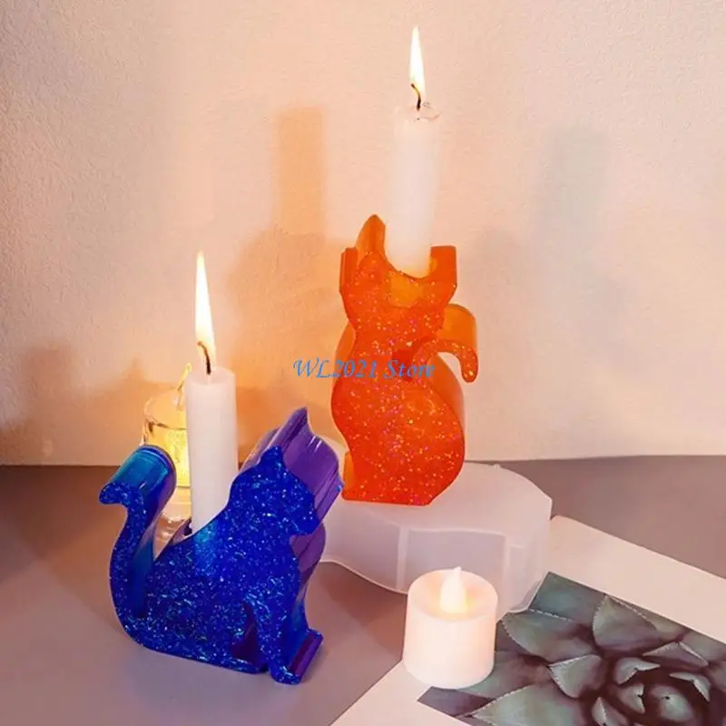 

G5GC Durable Silicone Mold Shaped Holder Molds Plaster Craft Candlestick