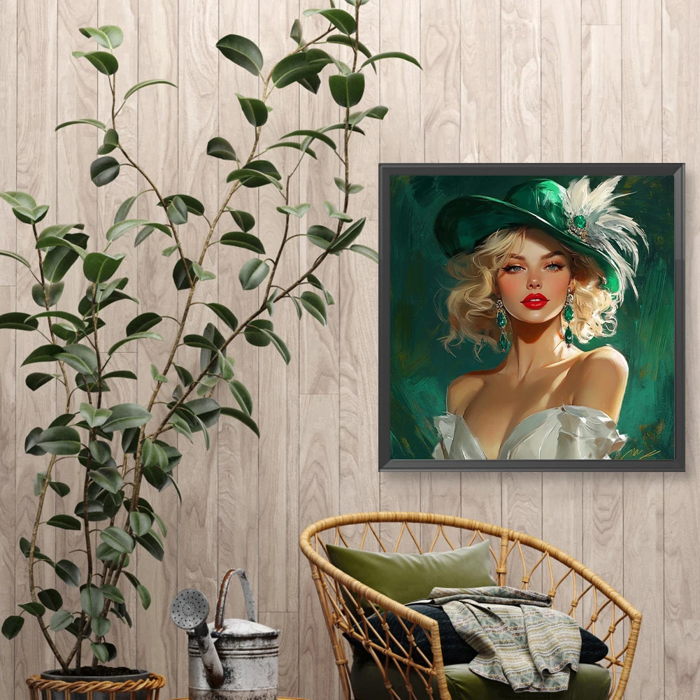 Mädchen 5D DIY Full Drill Round Diamond Painting Kit für Home Wall Room Decor