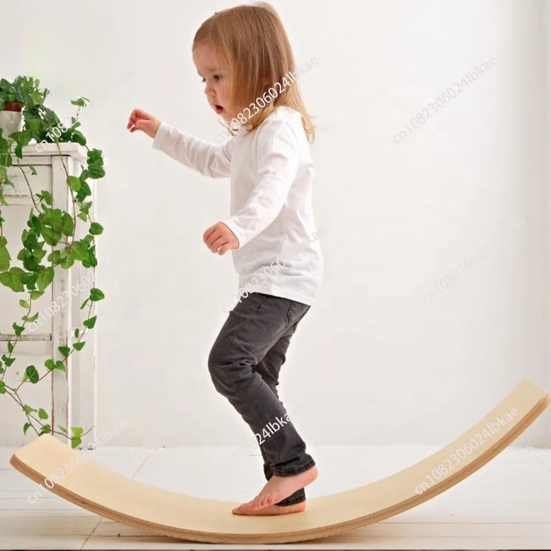 Kids wooden balance board multifunctional surfing fitness training swing board kids baby yoga curve board