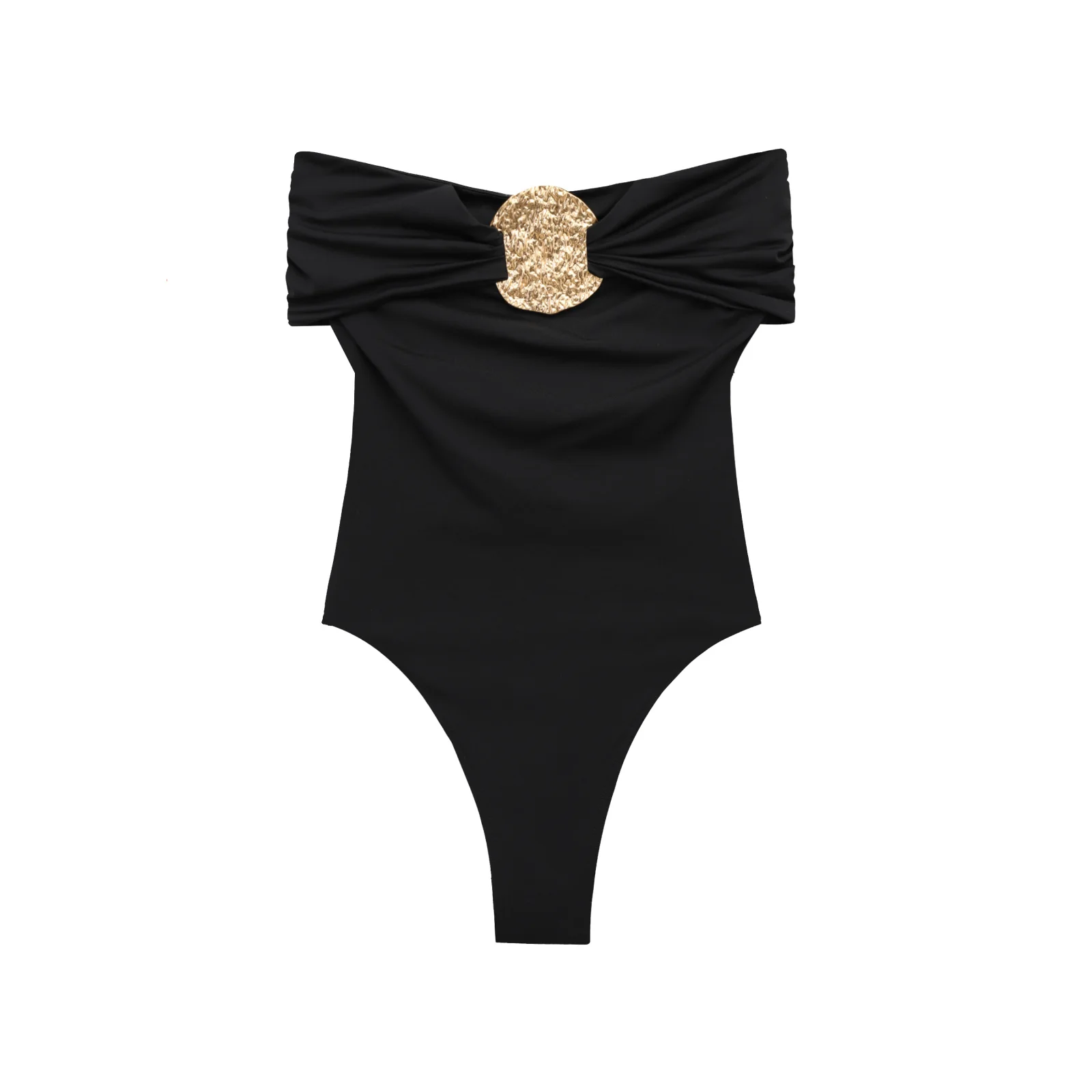 Zevity 2025 ملابس سباحة نسائية مثيرة بدون حمالات مزخرفة بالمعدن ملابس شاطئ ضيقة ملابس سباحة للسيدات بدلة سباحة Mujer LS2623