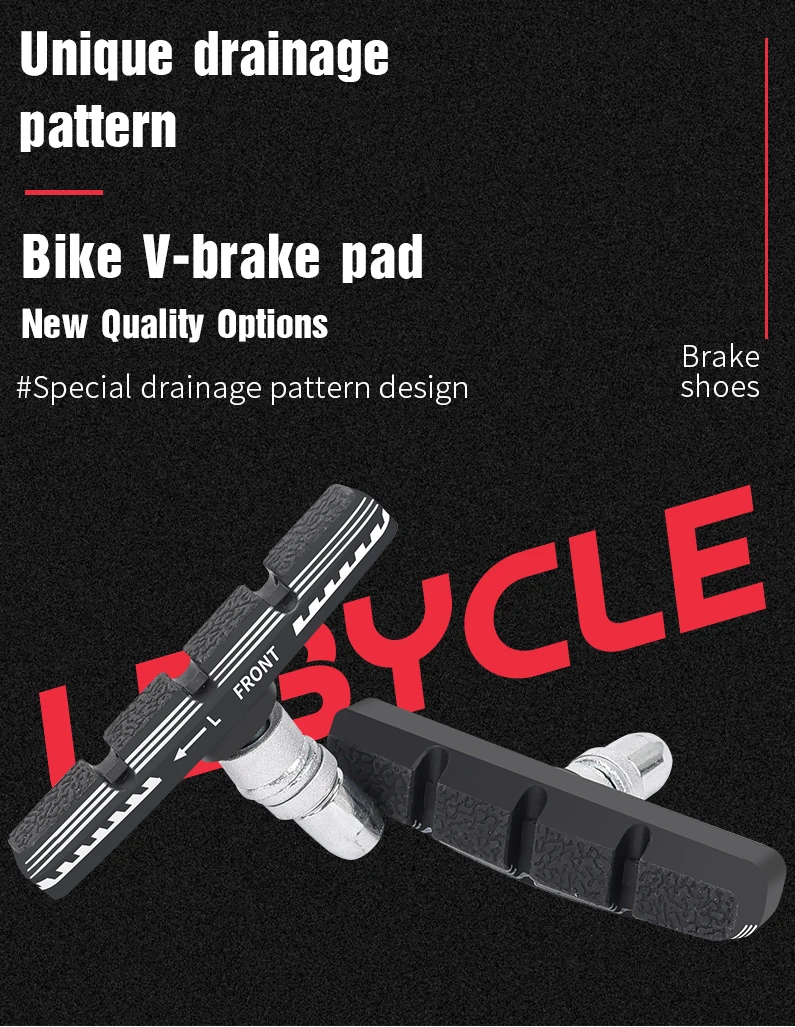 LEBYCLE MTB Rennrad V-Brake-Bremsbeläge Fahrrad-Bremsbacken 70mm 73mm Gewinde für Linealzugbremsen Alle Wetterbedingungen Geräuscharm – Detail 1