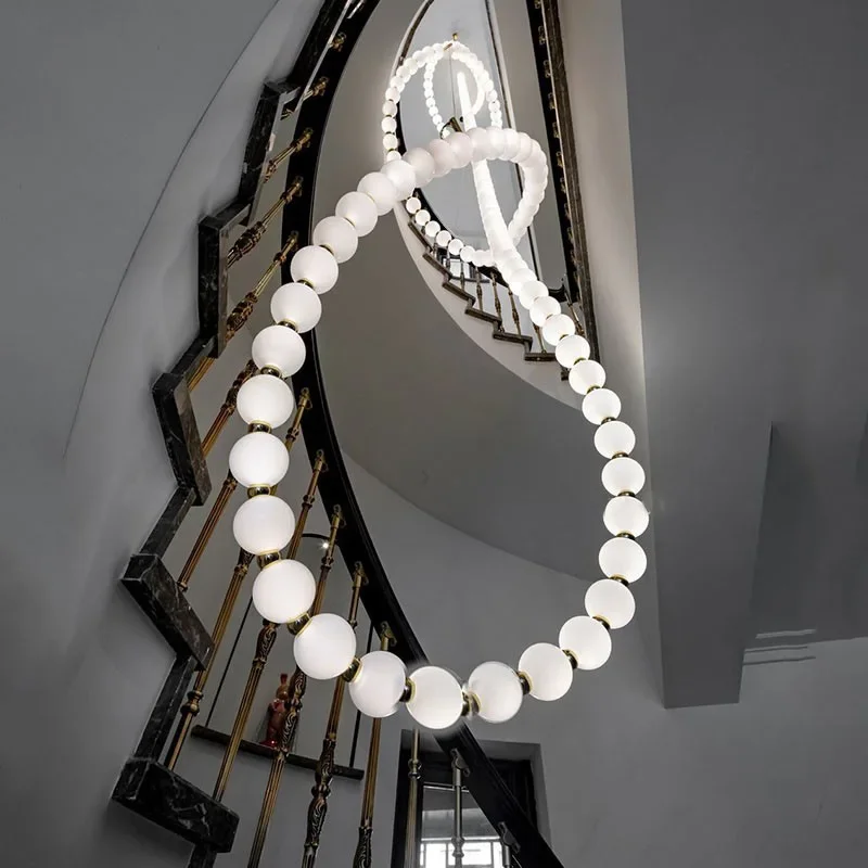 LED Art Deco Glass Bubble Gold Chrome Lustre 2026 New Trend Pendant Light Chandelier Luminaire Hanging Lamp For Staircase Foyer