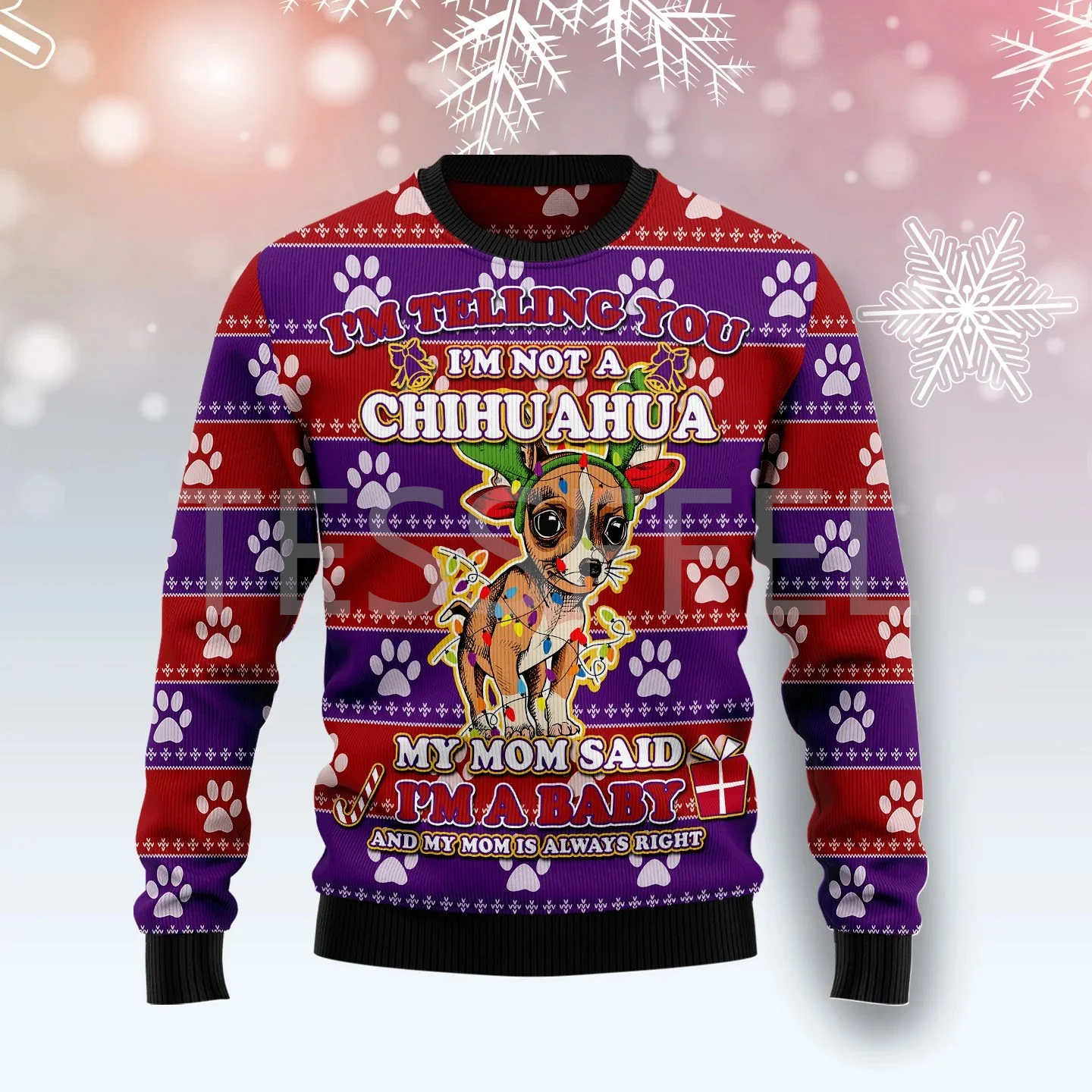 Suéter feo de Navidad para Cosplay, jersey de manga larga con estampado 3D de dibujos animados de perro, gato, Papá Noel, tatuaje, otoño e invierno,