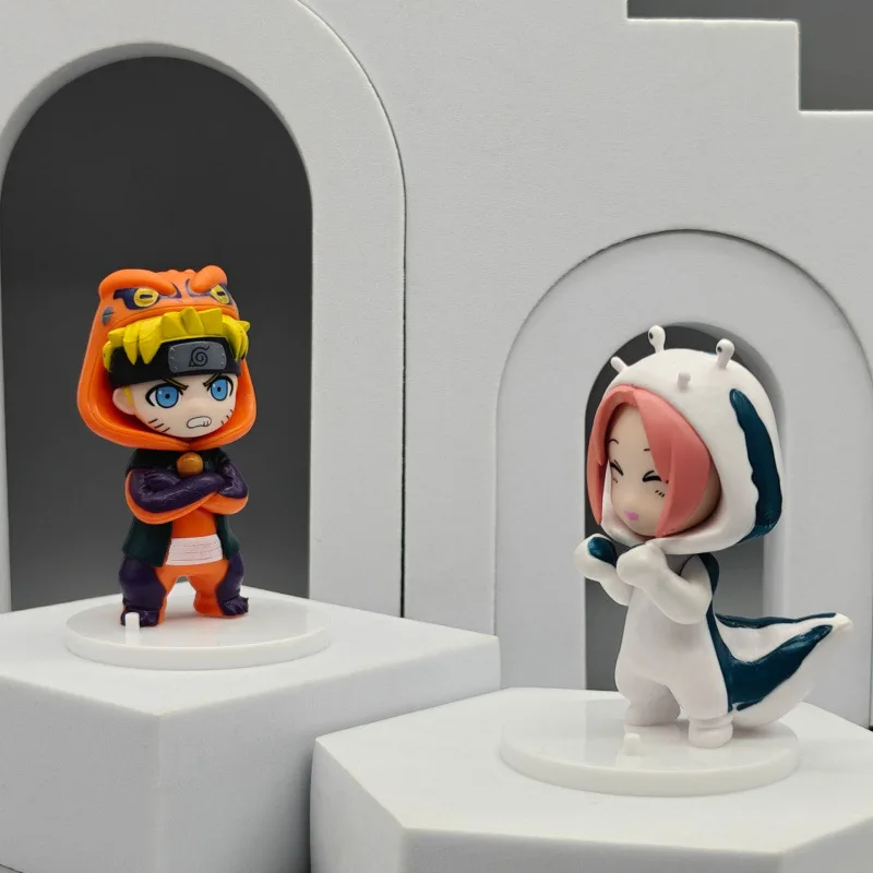 Bandai  Naruto Bnfigureq Pajamars Series Blind Box Action Figures Model Sasuke Kakashi Costume Design Decoration Gift Toy