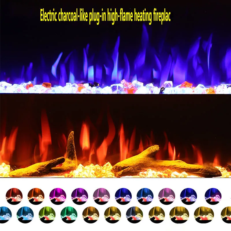 【ساخن】مدفأة كهربائية ساخنة 88 بوصة رقيقة جدا LED الباعثة للضوء ديود الفحم موقد الحائط المنزلية واقعية الساخن