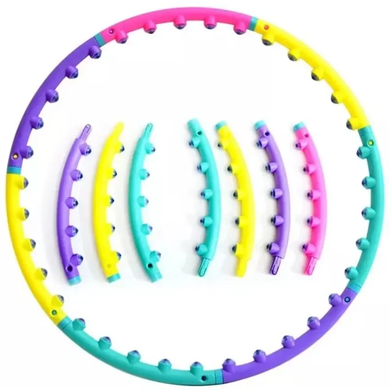 

Adjustable Gym Fitness Massage Function Plastic Ring Flat Hula Hoop Hula Hoop