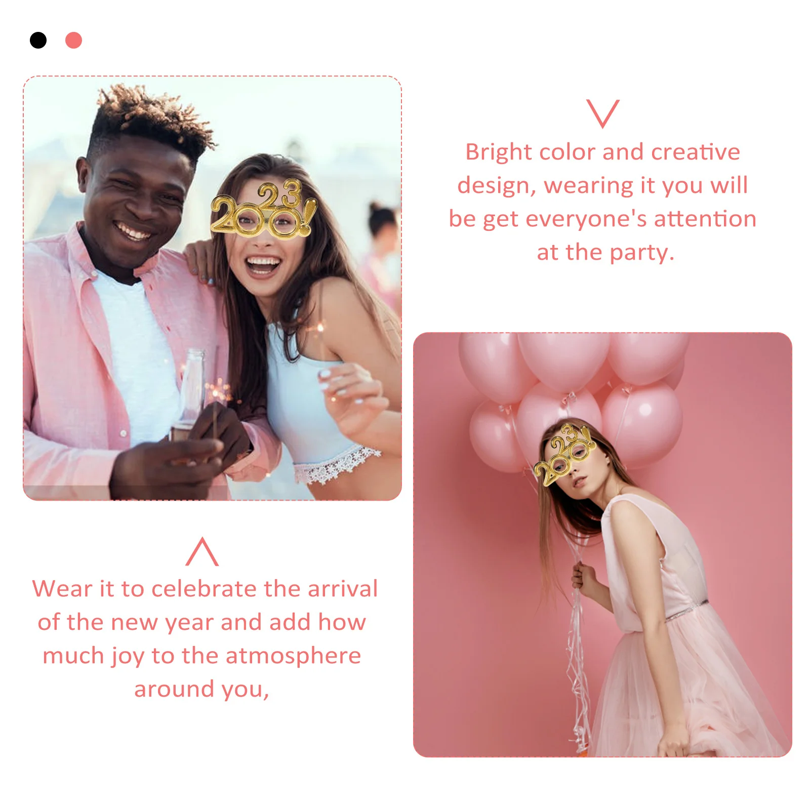 

Birthday Party Glasses Favors Glitter Happy New Year Eyeglasses Graduation Photo Props PC Years Eve Supplies Celebration