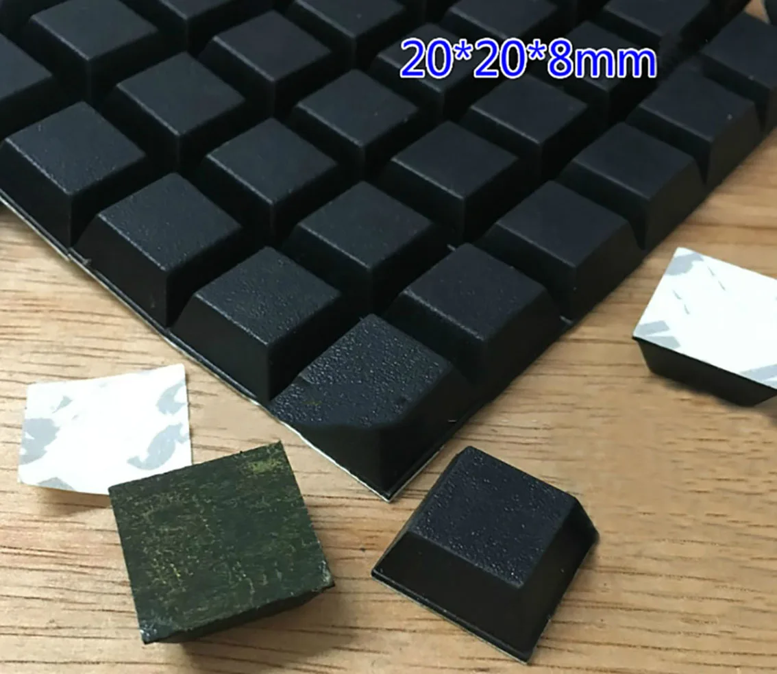 20 قطعة أسود مربع المطاط قدم وسادة 20*20*8 مللي متر ذاتية اللصق المضادة للانزلاق منصات طوقا الختم
