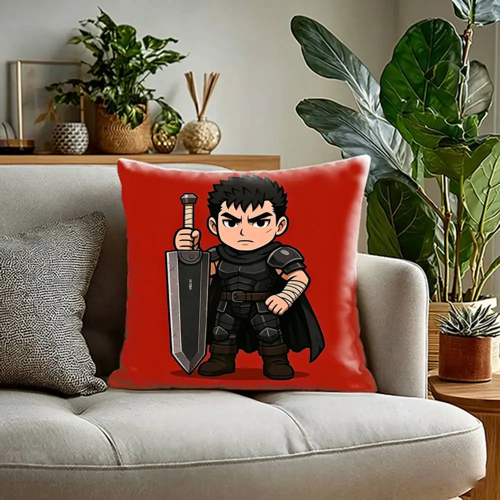 cartoon Griffith Guts Berserk  Pillow Case Sofa Living Room for Bedroom car Headboard Backrest Cushion Square Cushion Nap Time