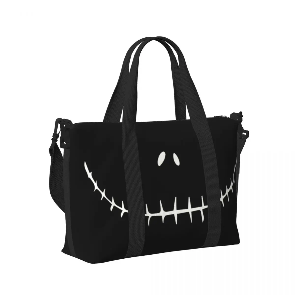 Custom Pumpkin King Jack Skellington Smiling Grocery Tote  Bag Capacity The Nightmare Before Christmas Beach Gym Travel Bags