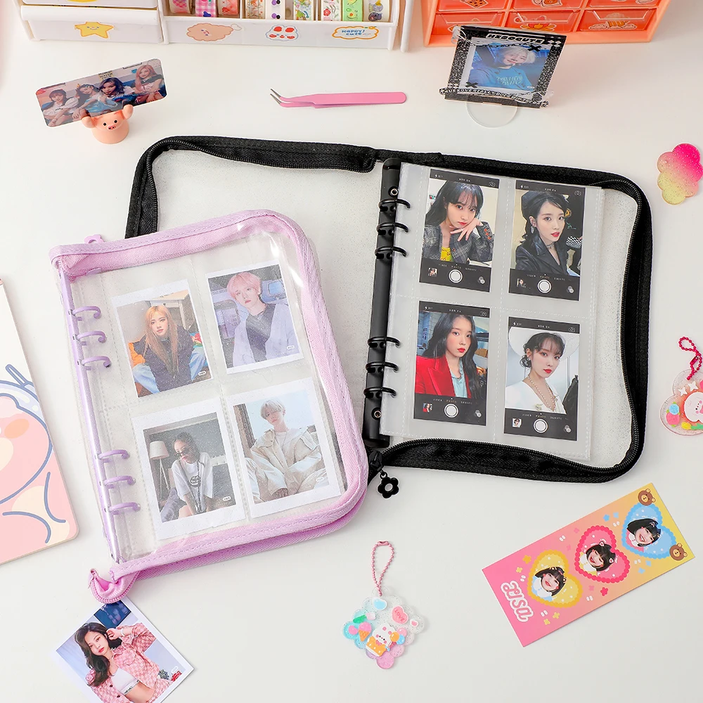 30 Sheets Zipper Album A5 Binder Kpop Photocard Collect Book Photo Cards Organizer Notebook With 10PCS Sleeves School Stationery