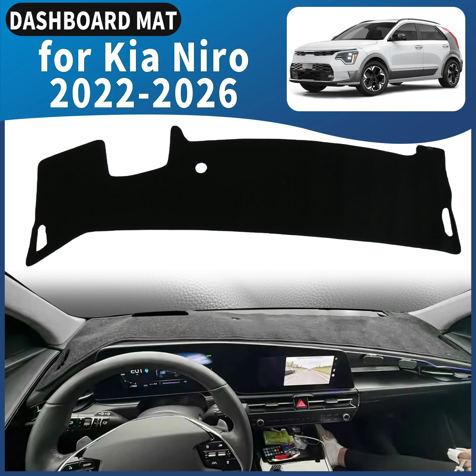 

for Kia Niro 2026 2025 2024 2023 2022 Dashboard Cover Mat Sunshade Anti‑Slip Dash Carpet Protector Interior Parts Accessories