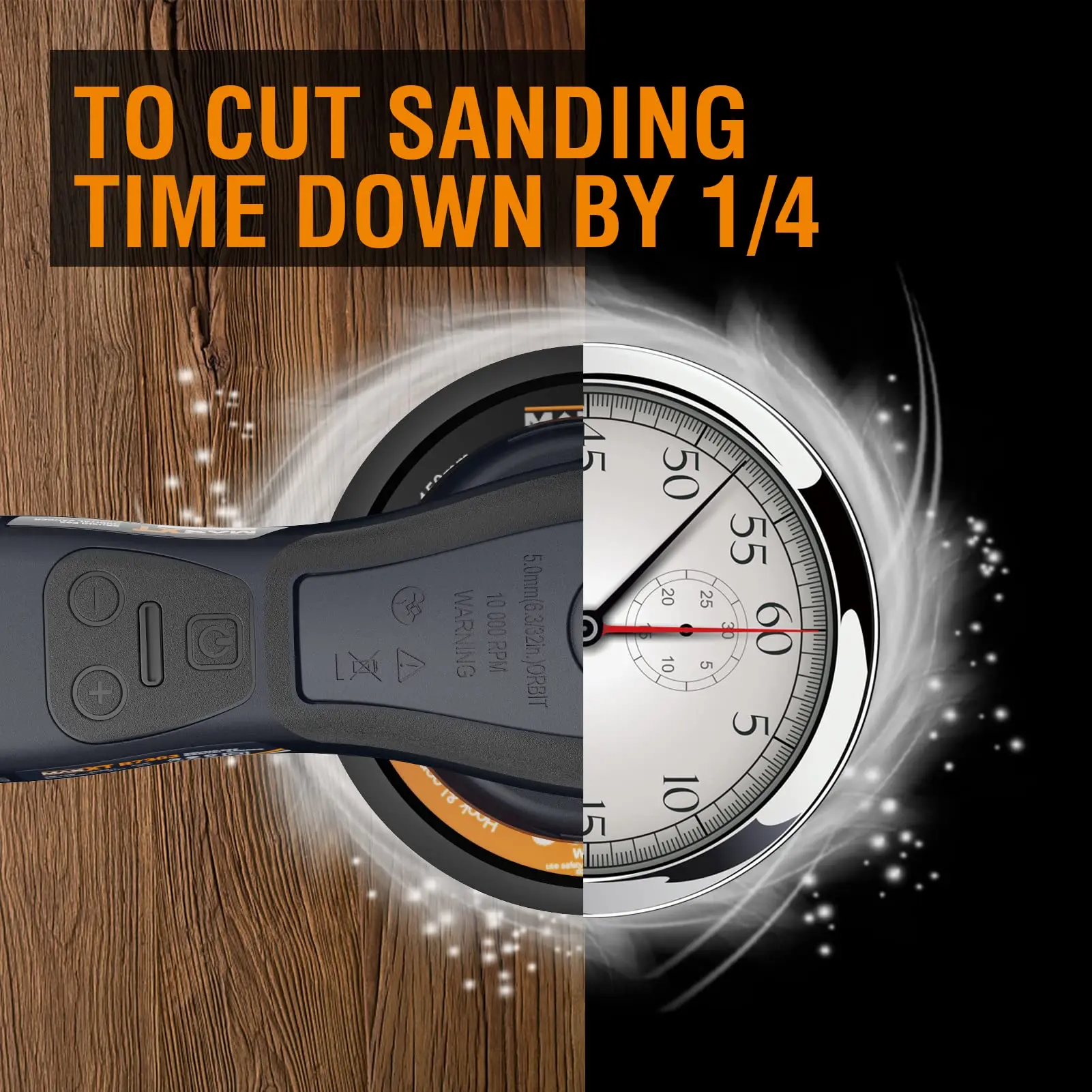 MAXXT Electric Sander 150mm Brushless Random Orbital Sander Variable Speed Drywall Polishing for Wood Auto Metal Repairs Tools