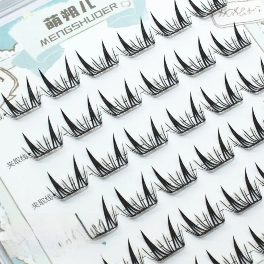 Novo fofo sem cola cílios postiços onda natural sem cola cílios postiços auto adesivo mangá olho lash cluster uso diário