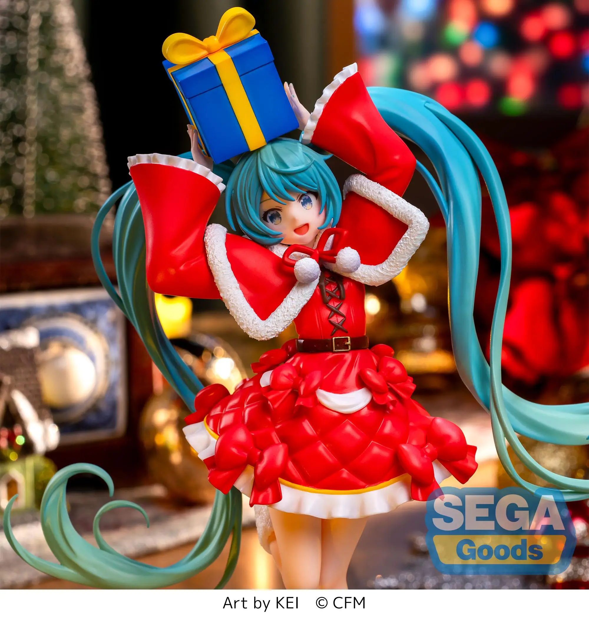 Figuras de acción originales de Sega, juguetes de Anime MIKU LUMINASTA, modelo de estatuilla de Navidad, 2024