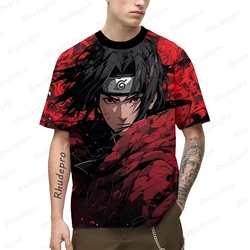 Naruto Anime T-shirt extragrande masculino, Roupas Y2K, Manga curta, Streetwear Hip Hop, Camisas Essentials, Roupas de tendência, Novo, 2024