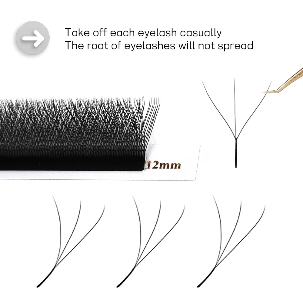 MAIXIAOQI 3D W Shaped Bloom Automatic Flowering Premade Fans Eyelashes Extensions Natural Soft Light High Idividual Lashes