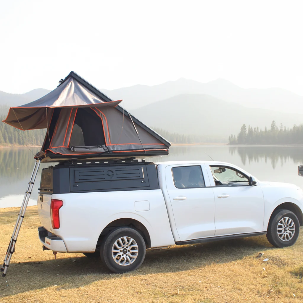 Overlanding Camping Retractable Tent Hard Canopy for Chevrolet Silverado Pickup Lightweight Easy Install Outdoor Truck Bed Shell