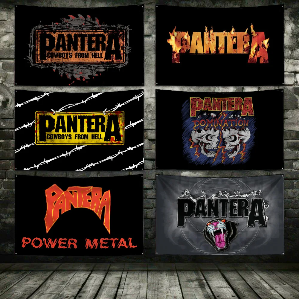 3x5 Ft Panteras Heavy Rock Band Flag Polyester Digital Printing Banner for Bedroom Wall Art Out Door Tapestry Decoration