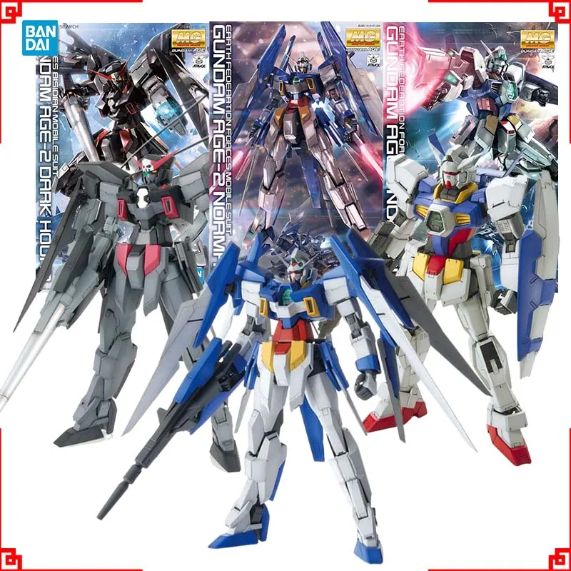 Bandai Gundam modelo Kit MG AGE 1 Normal AGE 2 Dark Hound figura de acción Gunpla Kit de construcción figuras de Anime juguetes para niños regalo