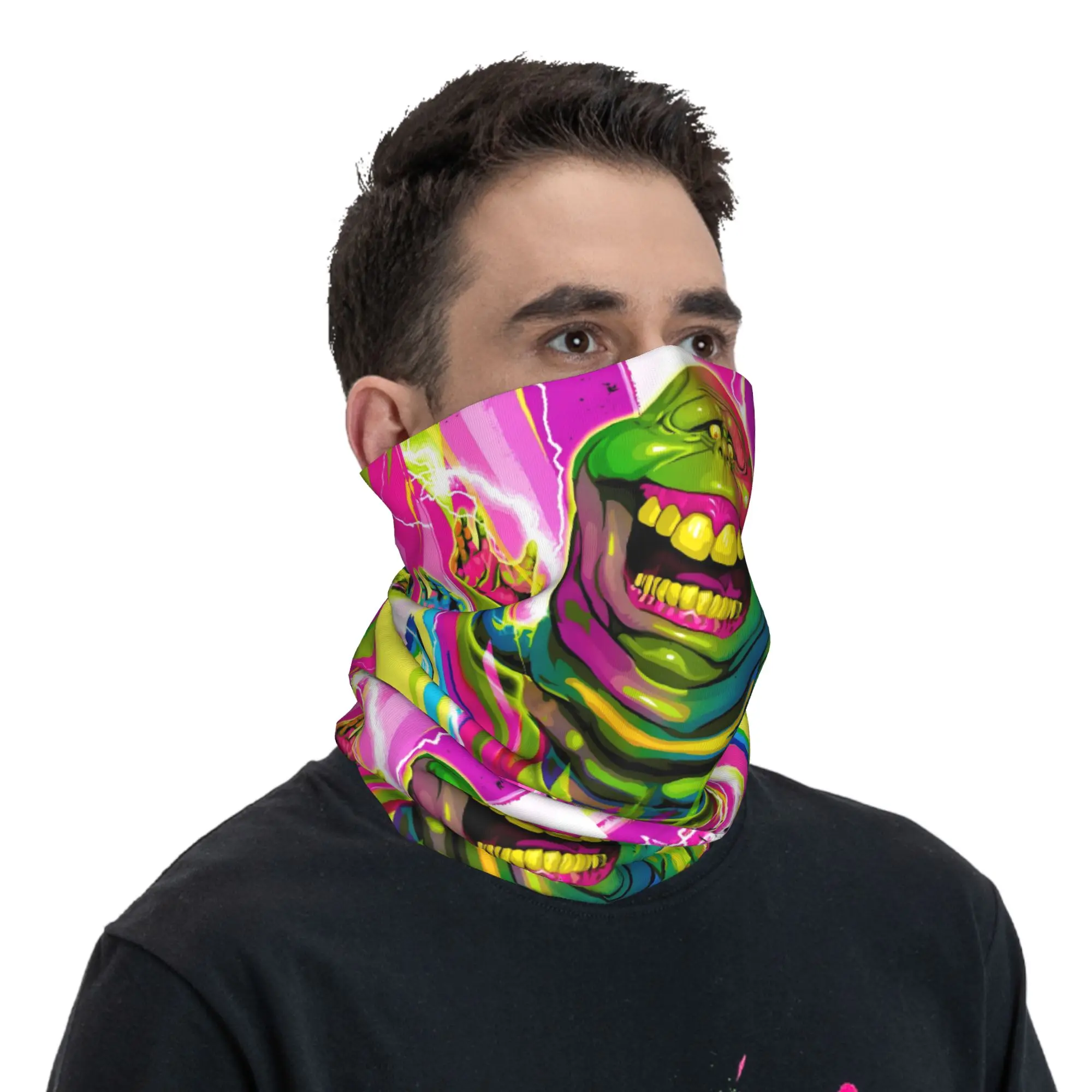 مخصص Ghostbusters باندانا الشتاء الرقبة أدفأ المرأة يندبروف التفاف الوجه وشاح للتزلج أنحل الجراب عقال