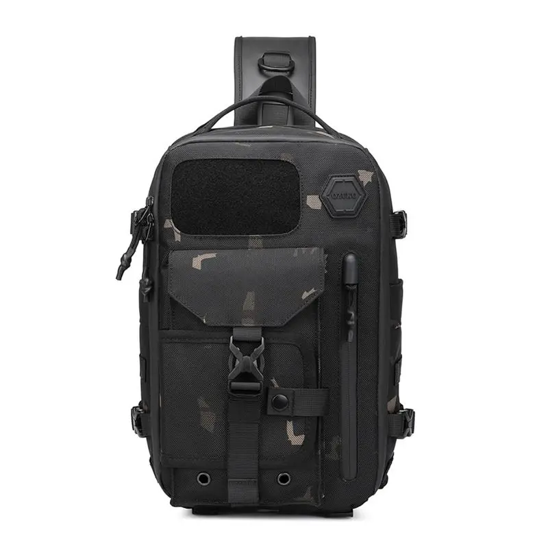 OZUKO Bicycle bag for Men Chest Bag Waterproof Tactical Waist Messenger Bag Zipper Fashion Outdoor Cross Bag