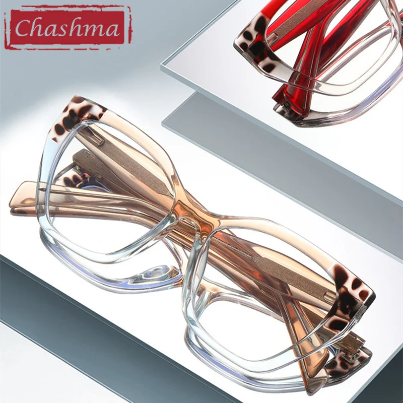 Chashma Prescription Glasses Fashion Female Eyeglasses Frame Optical Transparent Lens TR90 Light Spring Hinge Eyewear Spectacles