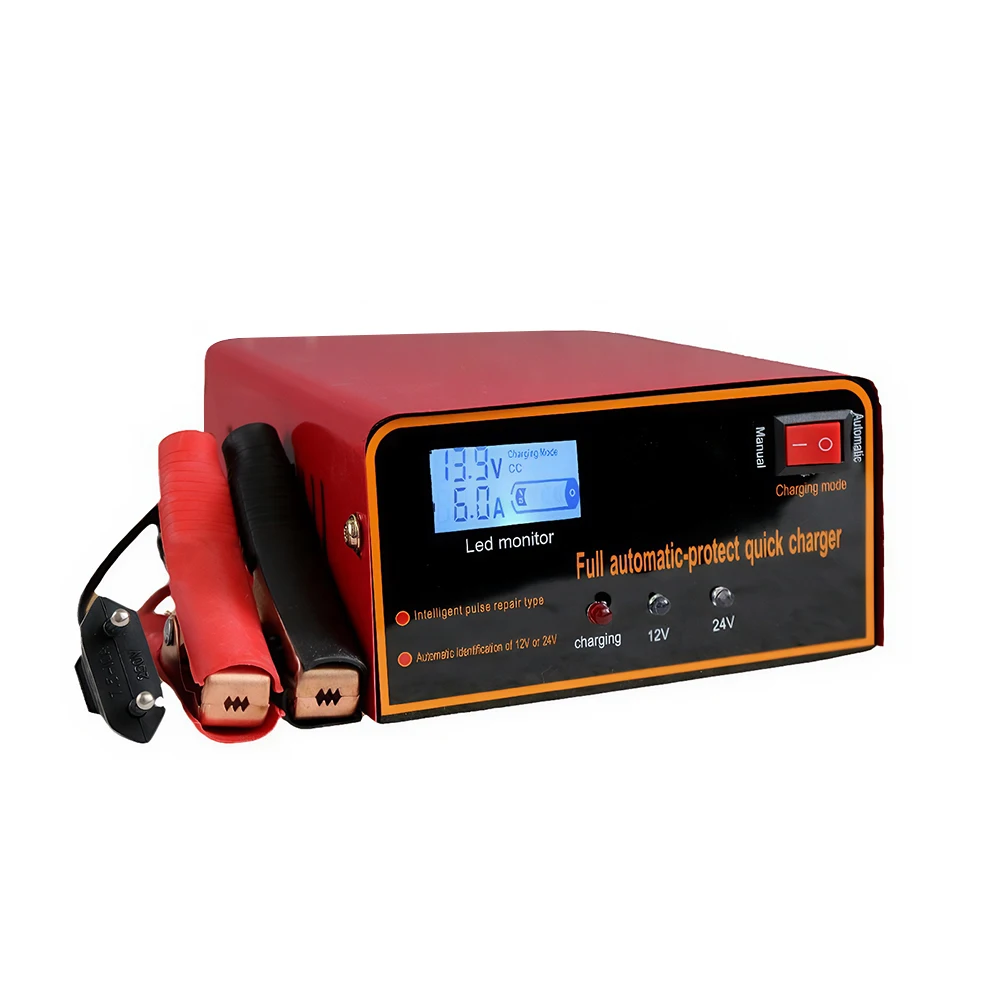 

12v24v Motorcycle Battery Charger LED Display Automatic Stop Battery Charger Battery Detection for Trucks Agricultural Machinery