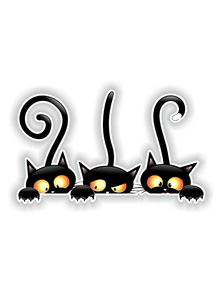 ملصقات مضحكة للقطط السوداء لمصد ، سيارة ، شاحنة ، خوذة محرك ، صندوق أدوات ، باب ، كمبيوتر شخصي ، قارب ، مقاوم للماء ، ديكورات السيارات ، 17x10 ، CK21121 # #4