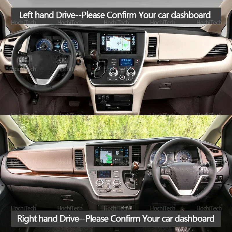 For Toyota Sienna 2015-2021 Dashboard Cover Dash Board Mat Carpet Pad Shade Cape Blanket Left Right Hand Drive Car Accessories