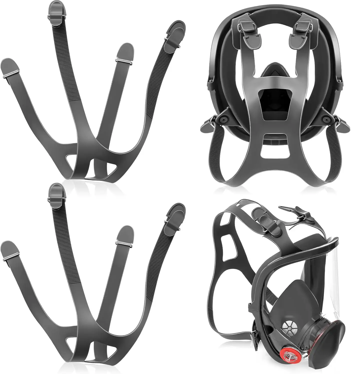 2Pcs Silicone Head Harness Strap for Full Facepieces 6000 Series Respiratory Protection Compatible with 3m 6000 Series