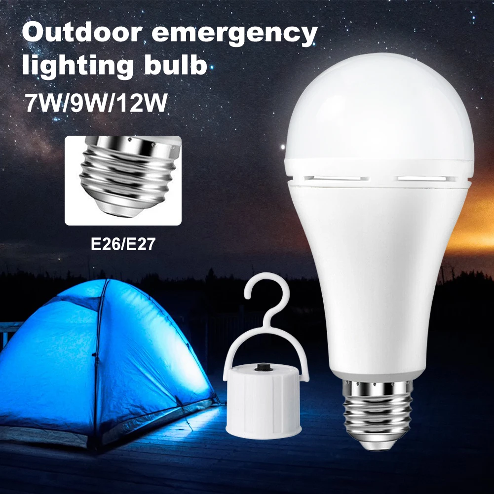 

7W/9W/12W Led Portable Camping Emergency Bulb Rechargeable LED Tents Lighting with Battery backup Emergency Equipment Bulb