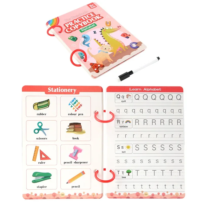 كتاب ممارسة الصناعة الصلبة للأطفال باللغة الإنجليزية مع تمارين الكتابة السحرية ومصنف تعليم الرسم من مونتيسوري الذين تتراوح أعمارهم بين 3-8 سنوات #2