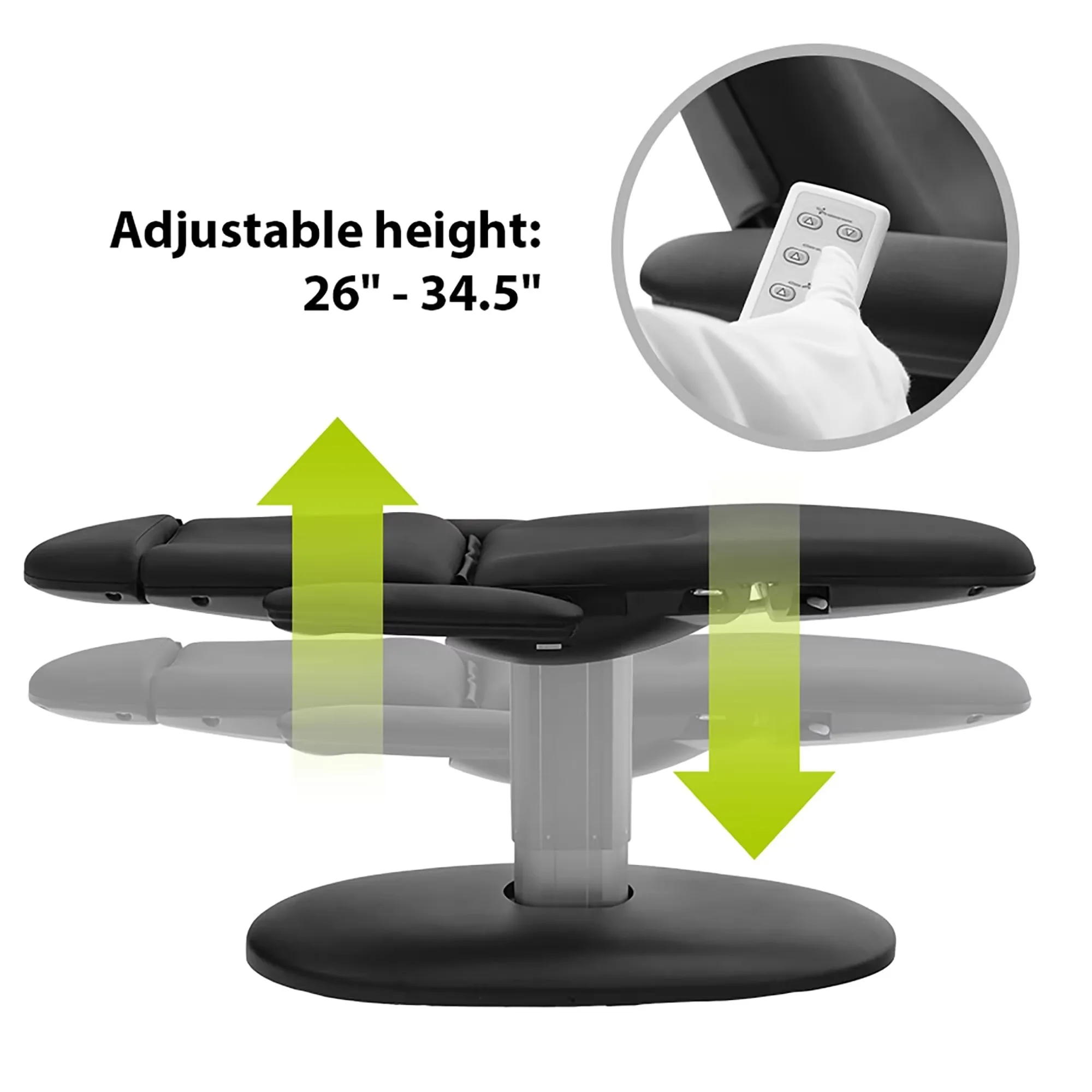 

Black Electric Salon Beauty Bed Medical Spa Massage Table with Chairs Professional Barber Equipment for Haircut And Tattoo