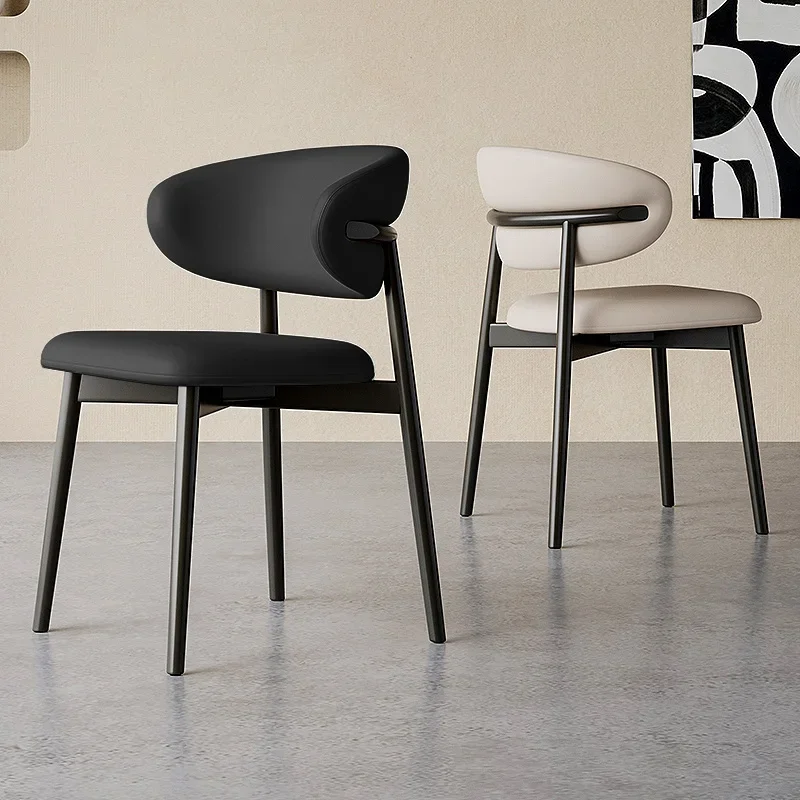 Dining Chair Home Modern Simple French Retro Desk Chair Advanced Light Luxury Designer Soft Bag Back Chair