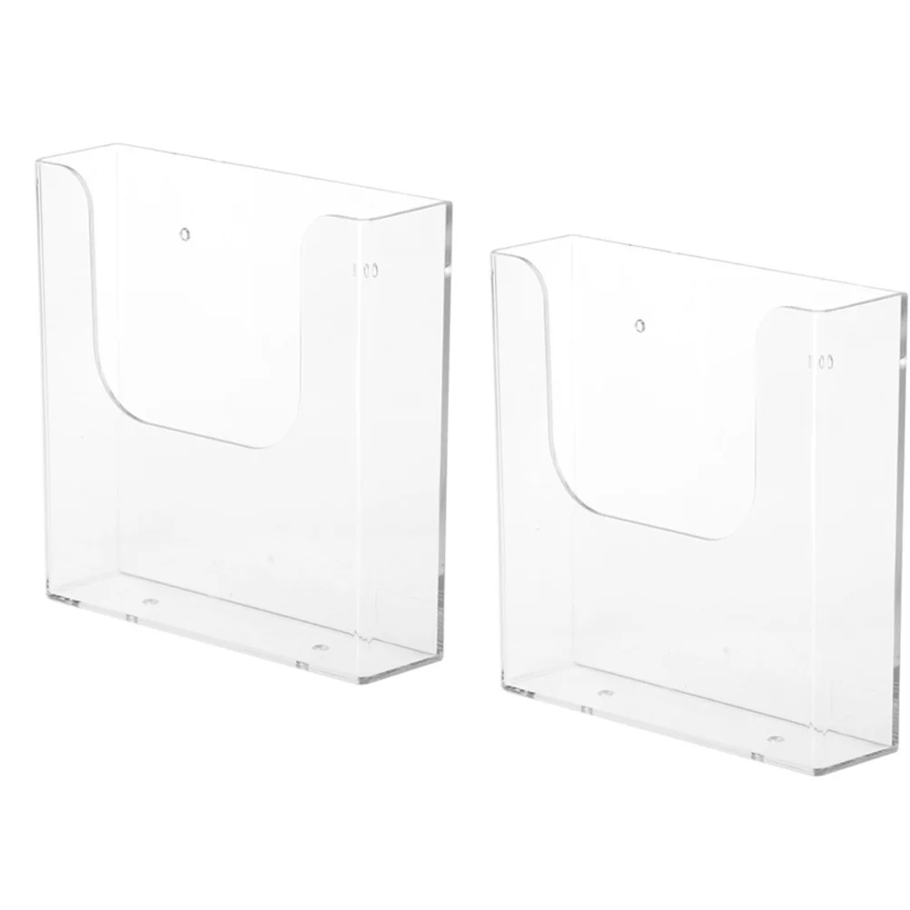 

2pcs Wall-Mounted A5 Document Rack Transparent Office File Organizer Bookshelf Brochures Holder Magazine Stand Storage Rack For
