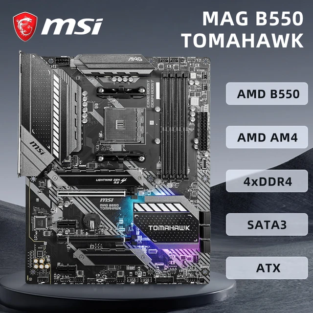 マザーボードMSIMAG B550 Tomahawk for ryzen 7, 5700x, 5700x, 5800x3d,am4 for  r5,5600, 5600g,5500, 3600,ddr4 atx,am4 - AliExpress